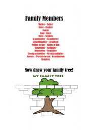 English Worksheet: Family members worksheet