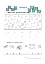 English Worksheet: Numbers 1-10