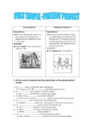 English Worksheet: simple past and present perfect