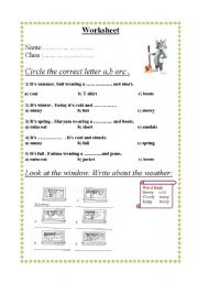 English Worksheet: Circle the correct letter a,b orc . 