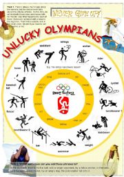 English Worksheet: Unlucky Olympians - Passive Worksheet