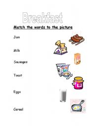 English Worksheet: Breakfast vocab