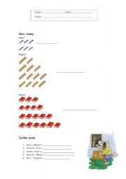 English worksheet: Numbers Exercise