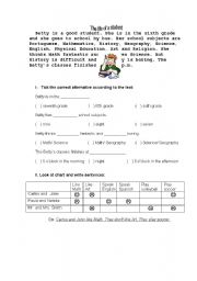 English Worksheet: Days of week and timetable