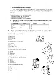 English Worksheet: Simple past