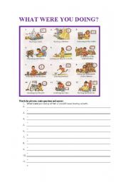 English Worksheet: What were you doing? Past Continuous.
