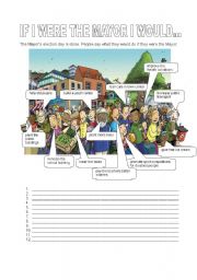 English Worksheet: IF I WERE THE MAYOR I WOULD