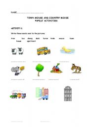 English Worksheet: town mouse and the country mouse
