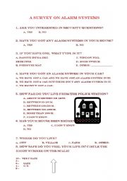 English worksheet: Survey on Alarm Systems