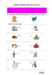 English Worksheet: Comparatives