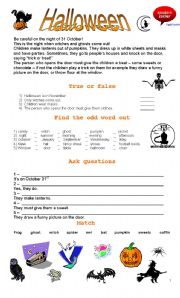 English Worksheet: Halloween Practice