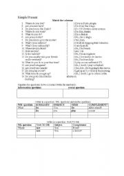 English worksheet: Simple present review