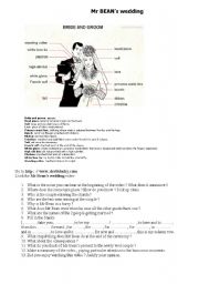 English Worksheet: mr BEANs wedding video clip