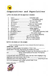 English Worksheet: comparatives