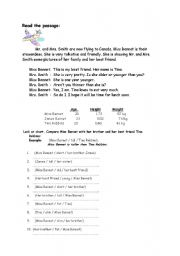 English worksheet: comparatives: a reading text 