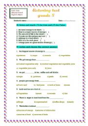 English worksheet: listening test