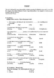 upper-intermediate, maturity exam preparation  test 