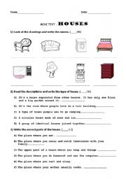 English Worksheet: Houses