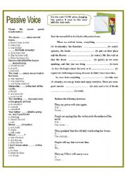 English Worksheet: PASSIVE  VOICE 