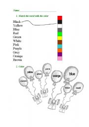 English Worksheet: colours