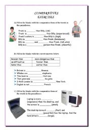 English Worksheet: comparative worksheet