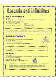 English Worksheet: Gerunds and Infinitives