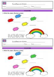 English Worksheet: colours