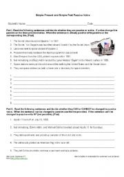English Worksheet: PRESENT AND PAST PASSIVE VOICE