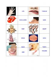 English Worksheet: Body parts domino