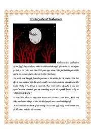 English Worksheet: History about halloween 