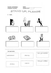 English worksheet: commands