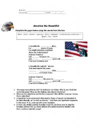 English Worksheet: American Culture