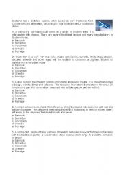 English Worksheet: Scotland Dishes