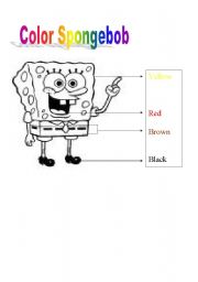 English worksheet: Color Spongebob