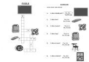 English Worksheet: classroom objects