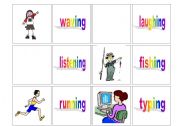 English Worksheet: Concentration cards - action verbs (1/3)