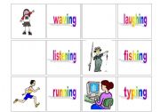 English worksheet: Concentration cards - action verbs (1/3)