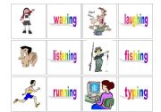 English Worksheet: Concentration cards - action verbs (1/3) REVISED!