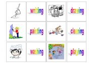 English Worksheet: Concentration cards - action verbs (2/3)