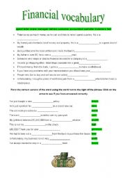 English Worksheet: financial vocabulary