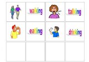 English Worksheet: Concentration cards - action verbs (3/3)