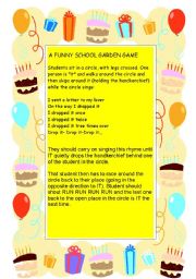 English Worksheet: A funny school garden game