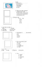 English Worksheet: a quiz for elemantary students