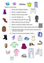 English Worksheet: Clothes