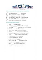 English Worksheet: PHRASAL VERBS