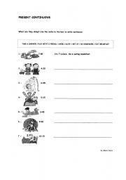 English Worksheet: PRESENT CONTINUOUS