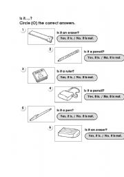 English worksheet: Is it?