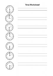 English Worksheet: Telling the time