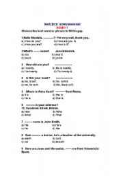 English worksheet: Question bank