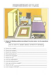 English Worksheet: Prepositions of place